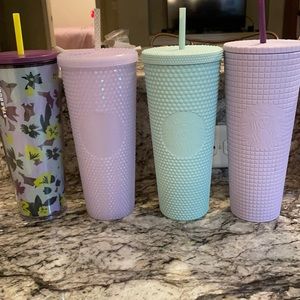 Assortment of Starbucks cups